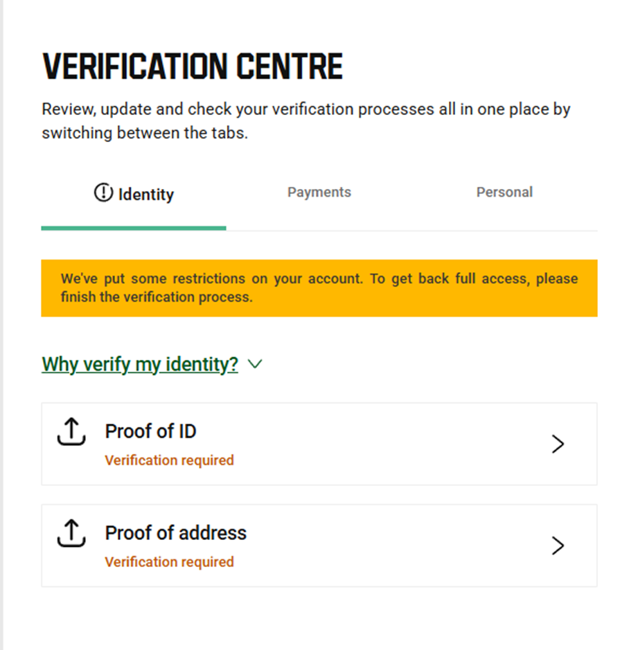 unibet verification